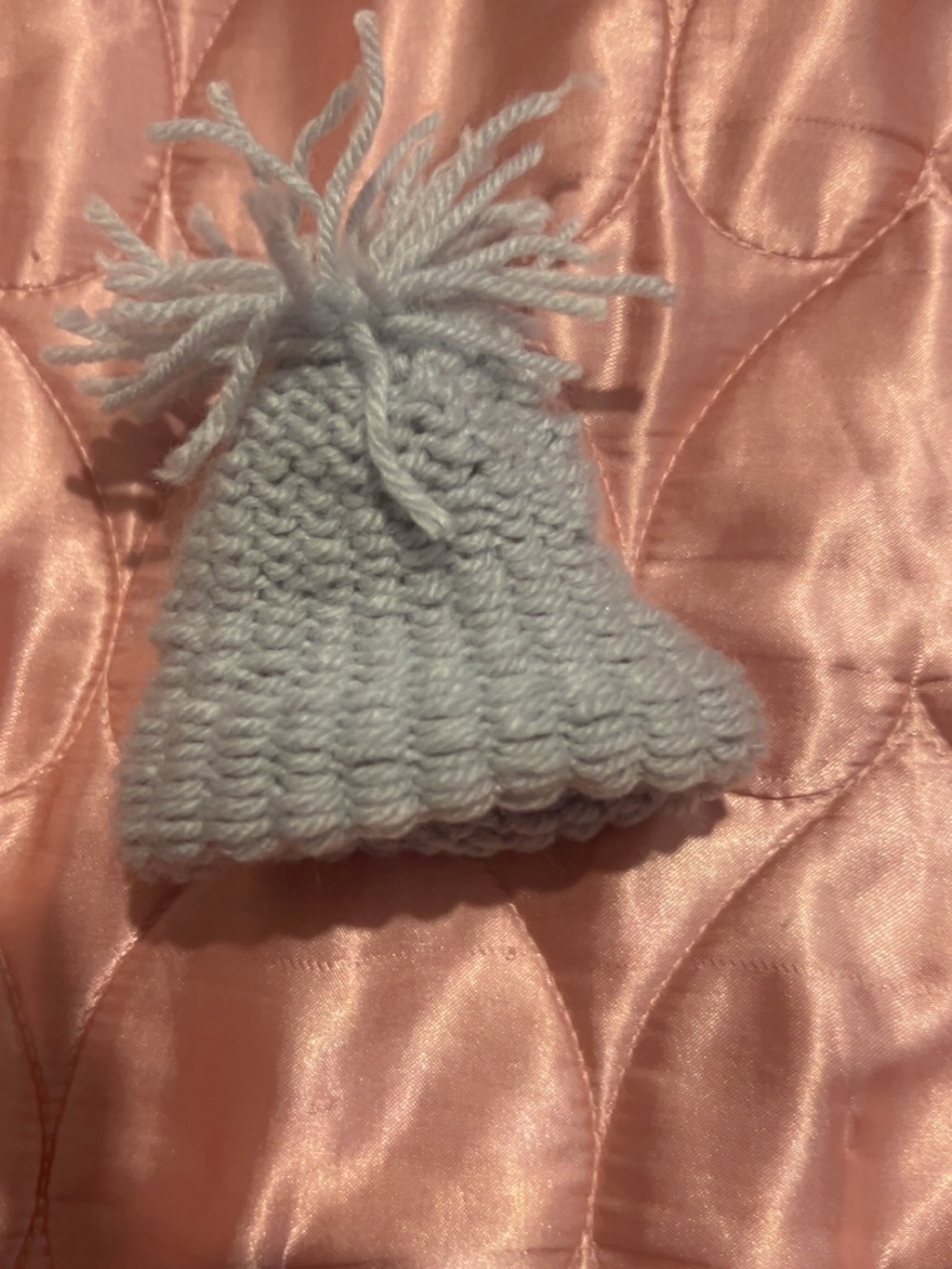 Kids Knit Pom Pom Beanie - Light Blue